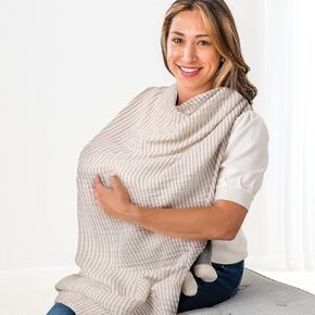 Itzy Ritzy Breastfeeding Boss Multi-Use Cover – A Nursing Cover, Swaddle, Car Seat Wrap, Tummy Time Mat & Burp Cloth All in One – Made of Soft Muslin Fabric & Measures 47" x 47" (Checkerboard) in Kuwait