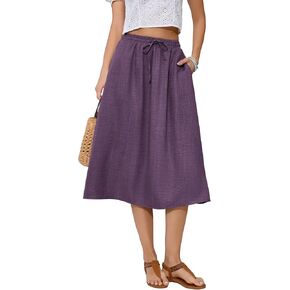 Witsmile 2025 Flowy Skirts for Women Below Knee High Waist Skirts for Women with Pockets Vacation Wardrobe in Kuwait