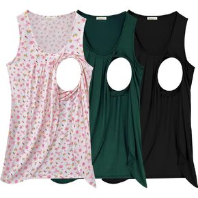 PARNIXS Summer Women's Maternity Nursing Tank Top Sleeveless Comfy Breastfeeding Clothes in Saudi Arabia