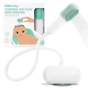 Frida Baby Control The Flow Bath Rinse Cup, Tear Free Rinser to Wash Hair and Body with Easy Grip Handle and Removable Rain Shower, Made in USA in Kuwait
