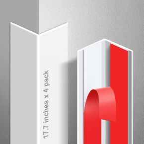 Magicheap 4 Pack Wall Corner Protector, Self Adhesive Corner Protectors for Walls, Easy to Install Edge Guard Strip for Furniture Cabinet Shelf Drywall Baseboard Desk, 17.7in x 1.18in, Clear in Saudi Arabia