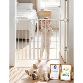 Babelio No Bottom Bar Baby Gate, 28" H x 26-43" W, White in Kuwait