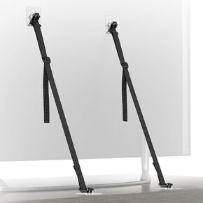 TV Safety Straps Furniture and TV Wall Anchors and Punch-Free Clamp Straps for Baby Proofing, VESA Mounting, Metal Connectors, Black in Kuwait