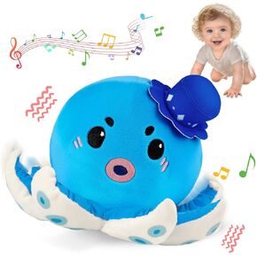 Interactive Crawling Crab Baby Toy, Musical Toy with 40 Songs & Recording | Soft Plush Toy for Tummy Time, Sensory Play, Moving Toy for Baby 6 Months+, Parent-Child Interaction, Gifts for Infants in Kuwait