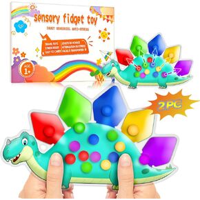 Dinosaur Color Sorting Sensory Toy Travel Toys for Toddler 1-3 Airplane Squishy Squeeze Toy Roadtrip Essenstial for Toddlers Boys Gift Fine Motor Autism Calm Fidget Montessori Preschool Activities Kid in Kuwait