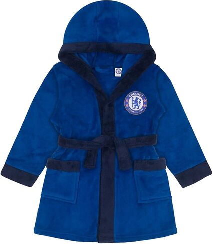 Chelsea FC Official Gift Baby Hooded Fleece Dressing Gown Royal Blue 0-6 Months in Kuwait