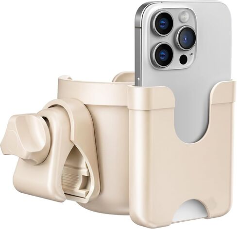 Cup Holder for Walker: Stroller Cup Holder Attachment with Phone Holder | Wheelchair & Stroller Accessories for Rollator, Bike, Scooter, Golf Cart, Baby Essentials, Christmas New Mom Seniors Gifts in Kuwait