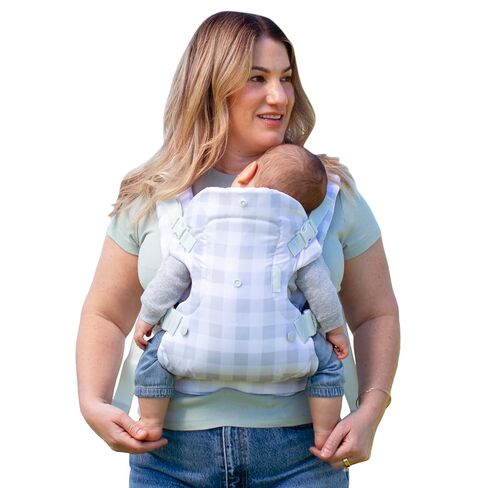Infantino Flip Luxe 4-in-1 Baby Carrier Ergonomic 7-35 lbs, Onyx | Updated lumbar support, Premium herringbone fabric, Elevated accents, For on-the-go parenting, For infants to toddlers in Kuwait