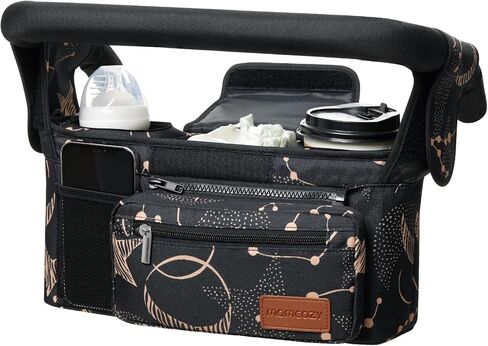 Momcozy Universal Stroller Organizer with Insulated Cup Holder Detachable Phone Bag & Shoulder Strap, Fits for Stroller Like Uppababy, Baby Jogger, Britax, BOB, Umbrella and Pet Stroller in Kuwait