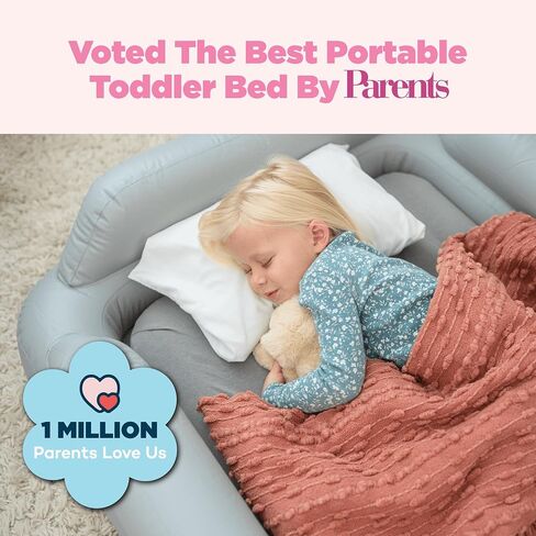 SlumberPod SlumberTot Inflatable Toddler Travel Bed - Portable Kids Air Mattress with Safety Bumpers - Perfectly Sized Ideal for Travel or Home Use - Includes Electric Pump | Portable Kids Air Mattress, Designed for SlumberPod or Standalone, Travel or Hom in Kuwait