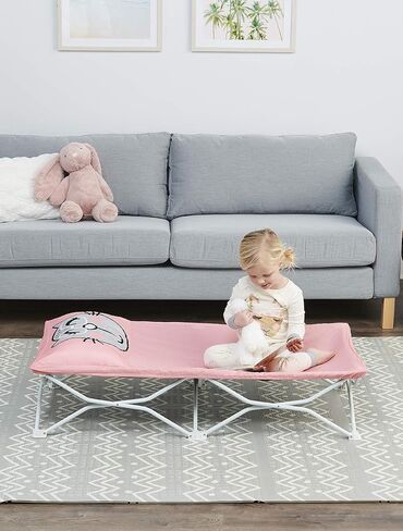 Regalo My Cot® Portable Toddler Bed, Foldable Kids Travel Bed & Camping Cot, Lightweight Sleeping Cot for Toddlers, Indoor/Outdoor, 46.5" x 24.5" x 9", Royal Blue in Kuwait