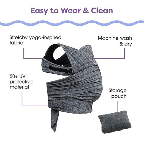 Boppy ComfyFit Adjustable Baby Carrier, 8-35lbs, Heathered Gray, Hybrid Carrier, Newborn to Toddler with Adjustable Straps & Comfort of A Baby Wrap in Kuwait