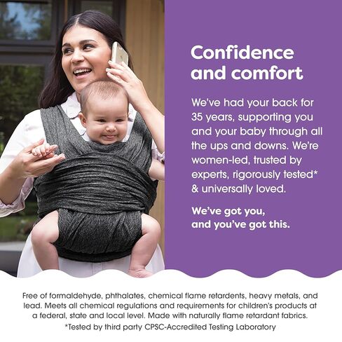 Boppy ComfyFit Adjustable Baby Carrier, 8-35lbs, Heathered Gray, Hybrid Carrier, Newborn to Toddler with Adjustable Straps & Comfort of A Baby Wrap in Kuwait
