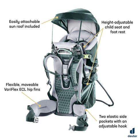 Deuter Kid Comfort Child Carrier and Backpack for Travel & Hiking with Toddlers - Forest in Kuwait