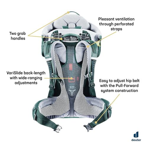 Deuter Kid Comfort Child Carrier and Backpack for Travel & Hiking with Toddlers - Forest in Kuwait