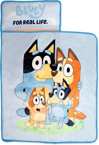 Bluey Kids Nap-Mat Set – Includes Pillow and Plush Blanket – Great for Boys or Girls Napping During Daycare or Preschool - Fits Toddlers and Young Children in Kuwait