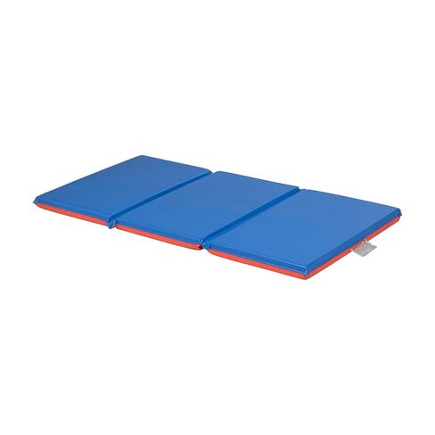 ECR4Kids Premium Folding Rest Mat, 3-Section, 2in, Sleeping Pad, Blue/Red in Kuwait