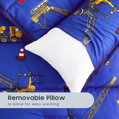 Wake In Cloud - Toddler Nap Mat with Pillow and Minky Fleece Blanket, for Kids Boys Ages 3 Plus in Daycare Preschool Kindergarten, Roll Up Sleeping Bag, Construction Trucks in Kuwait