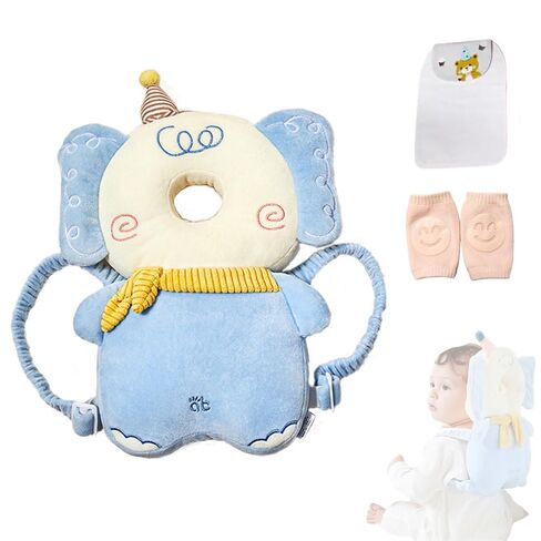 Baby Head Protector Backpack, Toddler Baby Head Protection Backpack with Baby Knee Pads Alarm Function for Walking & Crawling, Soft, Breathable and Wearing Safety Baby Head Protector - Yellow Bee in Kuwait