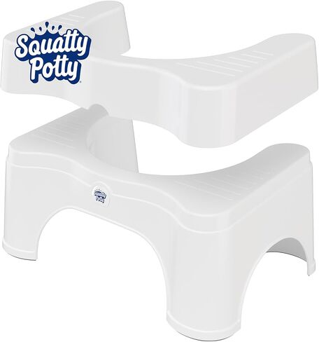 Squatty Potty The Original Bathroom Toilet Stool - Adjustable 2.0, Convertible to 7" or 9" Height with Removable Topper for Adults and Kids White in Kuwait