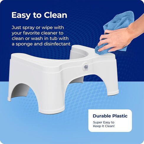Squatty Potty The Original Bathroom Toilet Stool - Adjustable 2.0, Convertible to 7" or 9" Height with Removable Topper for Adults and Kids White in Kuwait