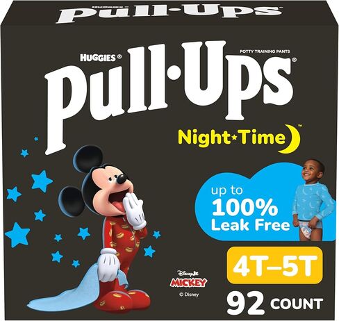 Pull-Ups Boys' Night-Time Potty Training Pants, Size 4T-5T Overnight Training Underwear (38-50 lbs), 52 Ct in Kuwait
