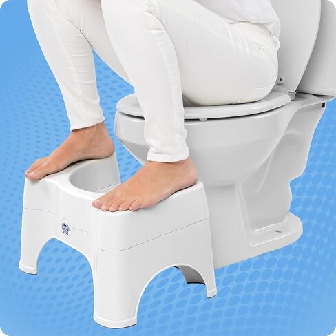 Squatty Potty The Original Bathroom Toilet Stool - Adjustable 2.0, Convertible to 7" or 9" Height with Removable Topper for Adults and Kids White in Kuwait