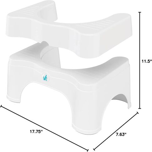 Squatty Potty The Original Bathroom Toilet Stool - Adjustable 2.0, Convertible to 7" or 9" Height with Removable Topper for Adults and Kids White in Kuwait
