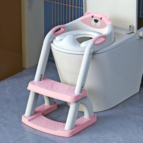 Potty Training Toilet for Toddlers, 2-in-1 Potty Training seat, Anti-Slip | SKYROKU, Fits Round & Elongated Toilets, 6 Heights, Splash Guard, Foldable, Holds 200+ lbs, Step Stool, Dishwasher Cushion in Kuwait