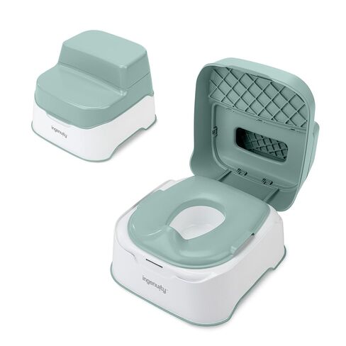 Ingenuity Prepare to Potty 3-in-1 System - Potty Training Toilet, Topper, Step Stool, Easy Setup, for Toddlers Ages 18 Months+ in Kuwait