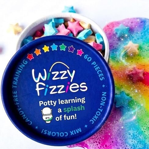 Potty Training Rewards Toilet Fizzies, Non-Food, STEM-Based Method that uses Imagination Play, 60 Colorful Stars, Non-Toxic, Girls & Boys, Fun Things for Kids & Parents in Kuwait