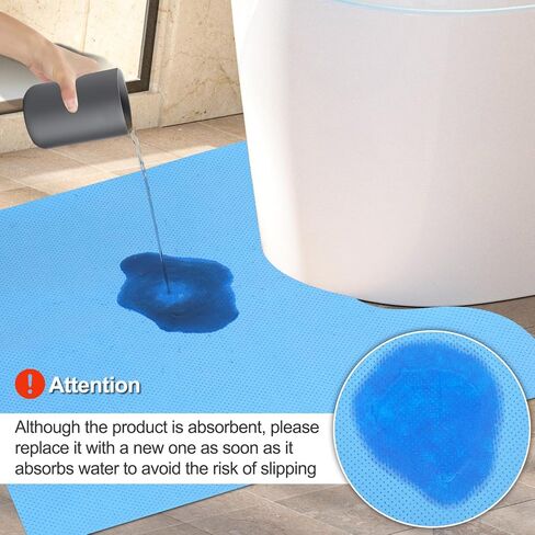 Upgraded 25 Pack Disposable Toilet Mats,Super Absorbent Toilet Floor Protector from Urine,Disposable Toilet Floor Mat for Urine,U Shaped Toilet Mat for Urine,Around Toilet Floor Protector 24" x 22" in Saudi Arabia