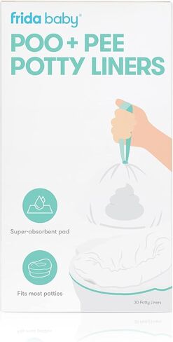 Frida Baby Poo + Pee Potty Liners, Leak-Proof, Super-Absorbent Liners Potty Bags, Fits Most Potty Chairs for Easy Cleanup, 30 Count in Kuwait