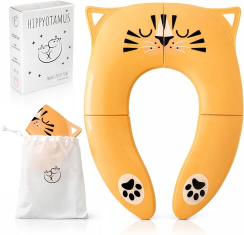 Hippypotamus Travel Potty Seat for Toddler - No-Pinch Folding Potty Training Seat - Non-Slip Silicone Grips - Includes Free Travel Bag (PINK Unicorn) in Saudi Arabia