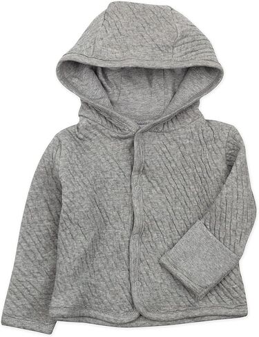 HonestBaby Matelasse Snap-Front Hooded Jacket Organic Cotton for Infant Unisex Baby Boys & Girls in Kuwait
