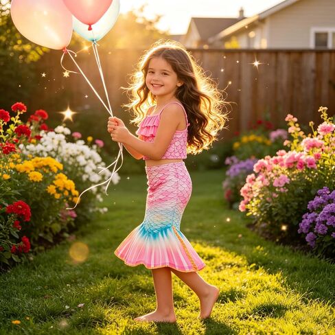 Little Girls 4pcs Swimsuit Bathing Suits Bikini Set with Princess Skirt for Kids Toddler Swimwear for 5-6 Years Pink in Kuwait