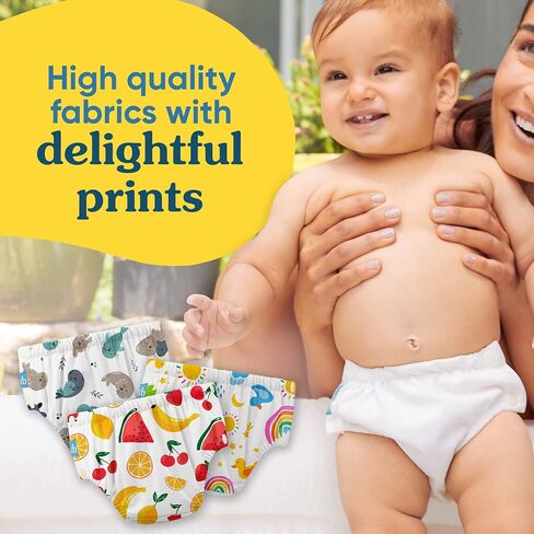 Charlie Banana Reusable Swim Diaper, Washable, with Easy On and Off Snaps for Baby Girls Boys, Soft and Snug Waterproof Fit to Prevent Leaks - Seally, Size XS (9-14 lbs) in Kuwait