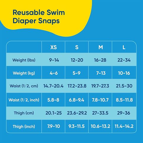 Charlie Banana Reusable Swim Diaper, Washable, with Easy On and Off Snaps for Baby Girls Boys, Soft and Snug Waterproof Fit to Prevent Leaks - Seally, Size XS (9-14 lbs) in Kuwait