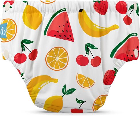 Charlie Banana Reusable Swim Diaper, Washable, with Easy On and Off Snaps for Baby Girls Boys, Soft and Snug Waterproof Fit to Prevent Leaks - Banana Fiesta, Size L (22-34 lbs) in Kuwait