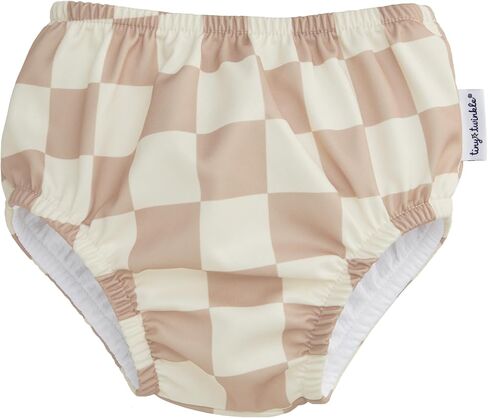 Tiny Twinkle Pull-Up Reusable Swim Diapers 2-Pack | Waterproof and UPF 50+ Sun Protection | Lightweight and Absorbent | Machine Washable(Sage,Beige Checkers,6-12M) in Kuwait