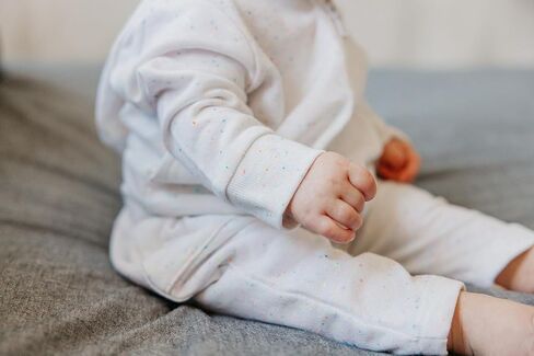 Copper Pearl Pocket Pant: Baby Pants Designed for Diapered Bums, Sizes 0-3 Months to 18-24 Months, Elastic Waistband Baby Joggers, Adorable Baby Sweatpants with Pockets - Speckle 3-6M in Kuwait