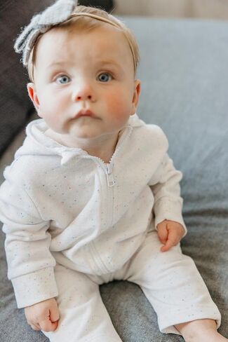 Copper Pearl Pocket Pant: Baby Pants Designed for Diapered Bums, Sizes 0-3 Months to 18-24 Months, Elastic Waistband Baby Joggers, Adorable Baby Sweatpants with Pockets - Speckle 3-6M in Kuwait