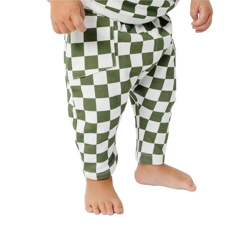 Copper Pearl Pocket Pant: Baby Pants Designed for Diapered Bums, Sizes 0-3 Months to 18-24 Months, Elastic Waistband Baby Joggers, Adorable Baby Sweatpants with Pockets - Parker 12-18M in Kuwait