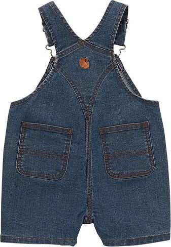 Carhartt Baby Girls Rugged Flex® Loose Fit Denim Shortall Shorts, Medium Wash Denim in Kuwait