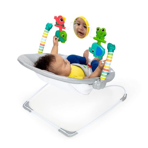 Bright Starts Playful Paradise Comfy Baby Bouncer Seat with Soothing Vibration and Toys, Unisex, 0-6 Months in Kuwait