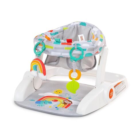 Bright Starts Learn-to-Sit Baby Floor Seat, 2-Positions Grow with Infant, Portable Baby Chair, Includes Sensory Toys, Unisex, 4-12 Months, Playful Paradise in Kuwait