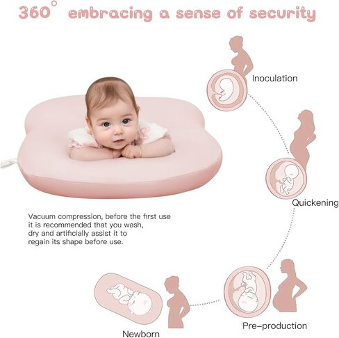 Lucakuins Baby Lounger for Newborn 0-24 Months Soft Cotton Infants Support Cushion (Dark Green) in Saudi Arabia