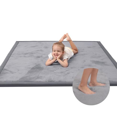 Huloo Sleep Ultra Soft Baby Play Mat for Floor,1.3" Thick Elasti-Foam 50x50 Playpen Mat for Toddlers Infant kids,Non-Slip Backing Safe for Crawling&Tummy Time,Tatami Style (Dark Grey) in Saudi Arabia
