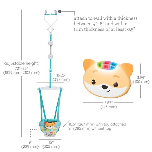 Infantino 2-in-1 Music & Lights Fox Doorway Jumper, 4+ Months in Kuwait