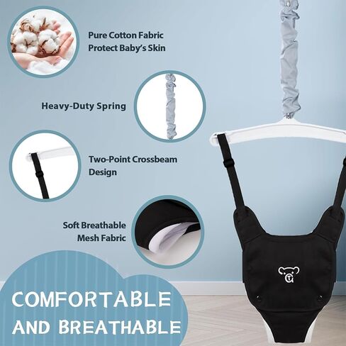 G TALECO GEAR Baby Jumper with Stand,Baby Bouncer,Easy Set-Up,Baby Exerciser for Active Babies,Suitable for Indoor and Outdoor, Water Mat Include (Black) in Kuwait